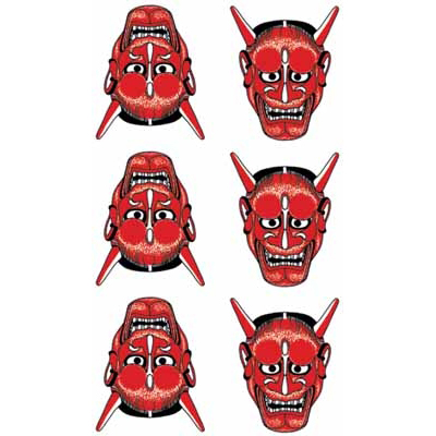 タトゥーシール 赤般若(タトゥー・刺青シール)