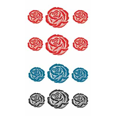 タトゥーシール 三色花薔薇(タトゥー・刺青シール)
