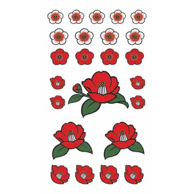 タトゥーシール 梅と椿(タトゥー・刺青シール)