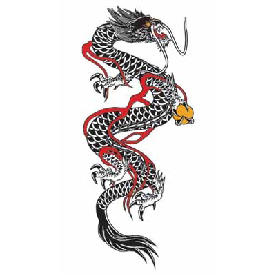 タトゥーシール 黒竜(タトゥー・刺青シール)