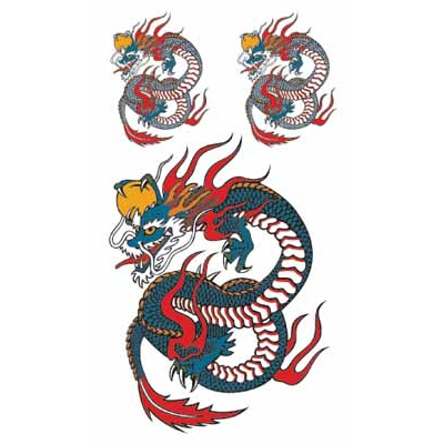 タトゥーシール ラッキー・ドラゴン(タトゥー・刺青シール)