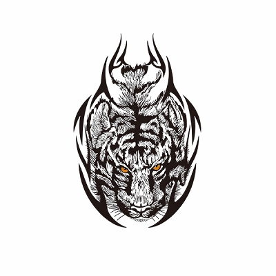 タトゥーシール タイガー・トライバル(タトゥー・刺青シール)