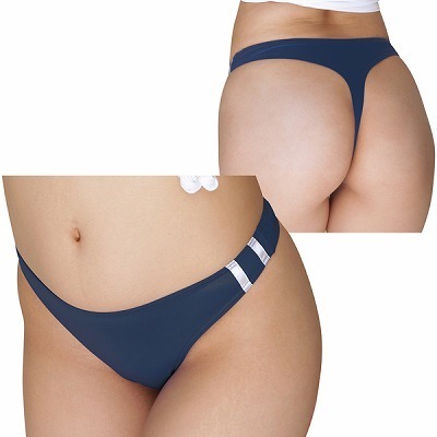 光沢ストレッチブルマTバック ネイビー(ランジェリー)