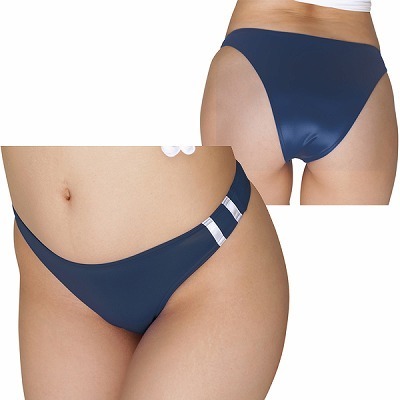 光沢ストレッチブルマハーフバック ネイビー(ランジェリー)