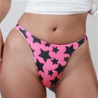 UNISEX 2wayストレッチスタープリントTバック ピンク(ランジェリー)