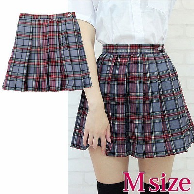 チェック柄プリーツスカート M(コスチューム)