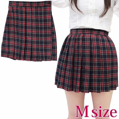 チェック柄プリーツスカート単品 M(コスチューム)