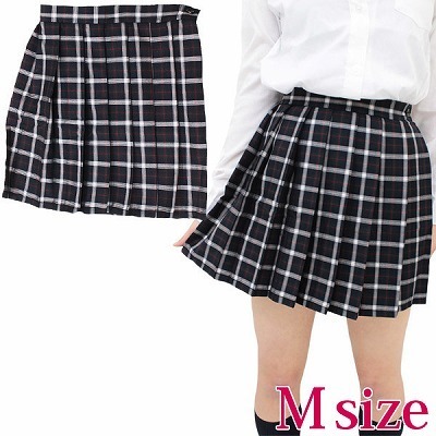 チェック柄プリーツスカート単品 M(コスチューム)