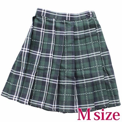 ステッチ入りチェック柄プリーツスカート M(コスチューム)