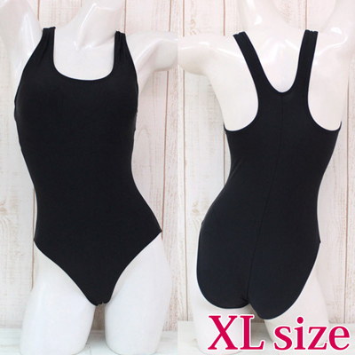 パッド付きの本物スクール水着 黒 XL(コスチューム)
