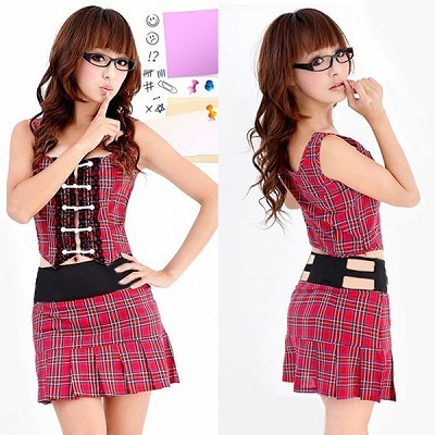 レース付トップス×裾プリーツセットアップ(コスチューム)