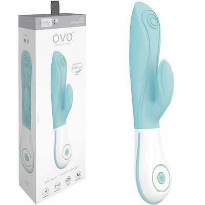 OVO E7 ラビットバイブ シルクスキン (アクア)(バイブ)